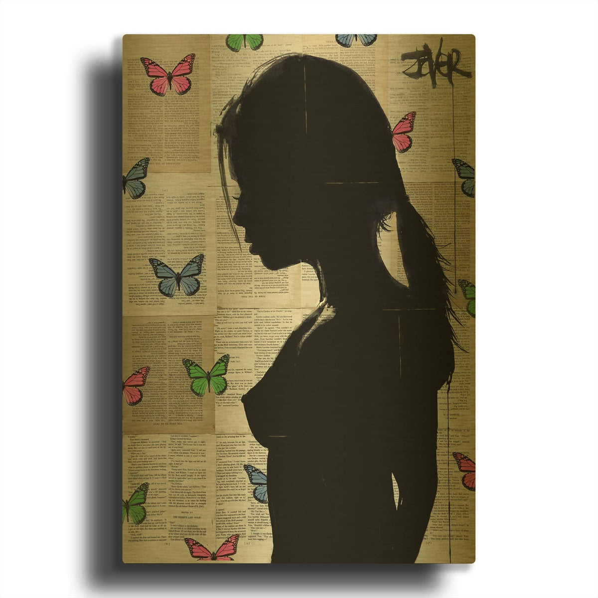 'Butterfly Tide' By Loui Jover Gold Metal Wall Art