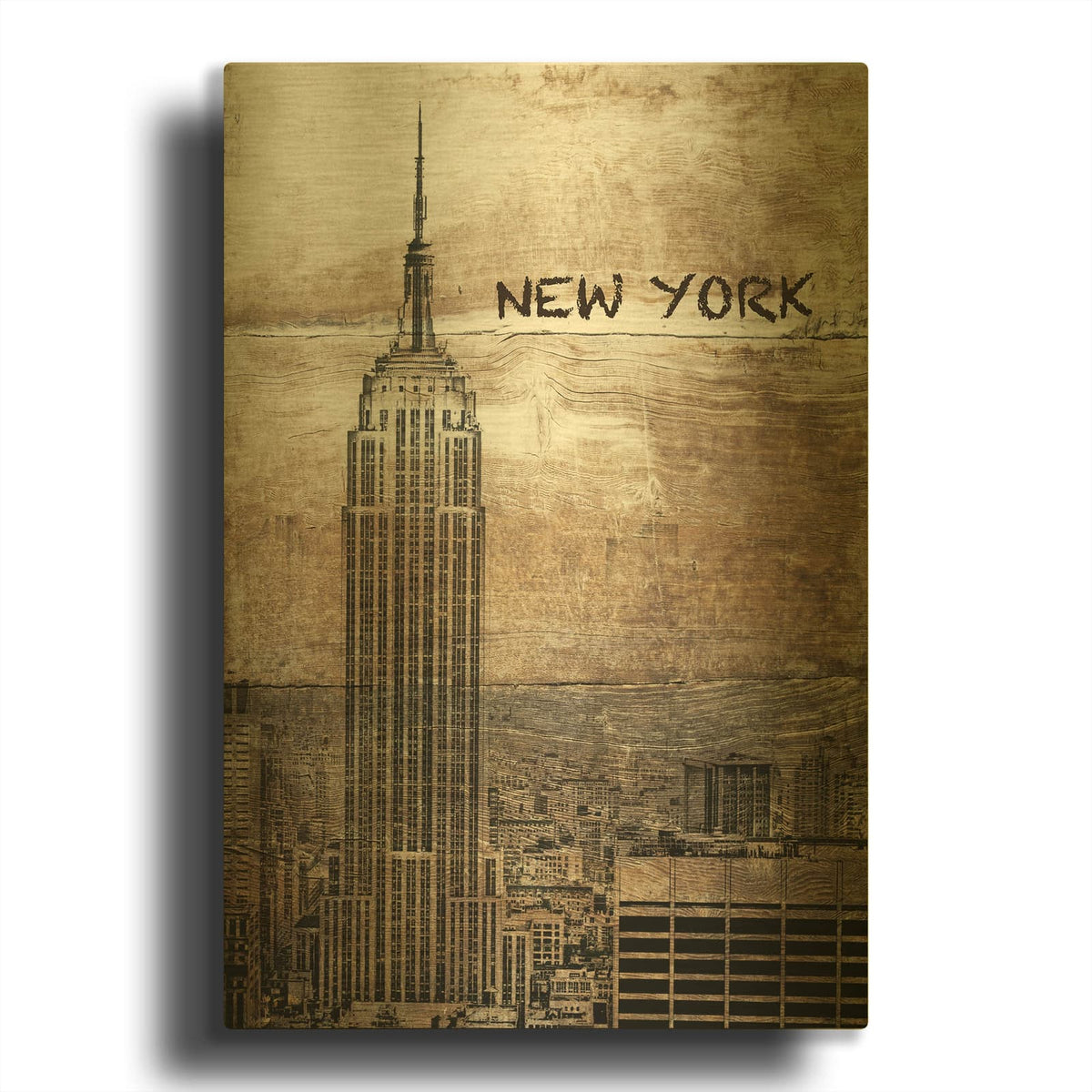 'New York 2' By Irena Orlov Gold Metal Wall Art