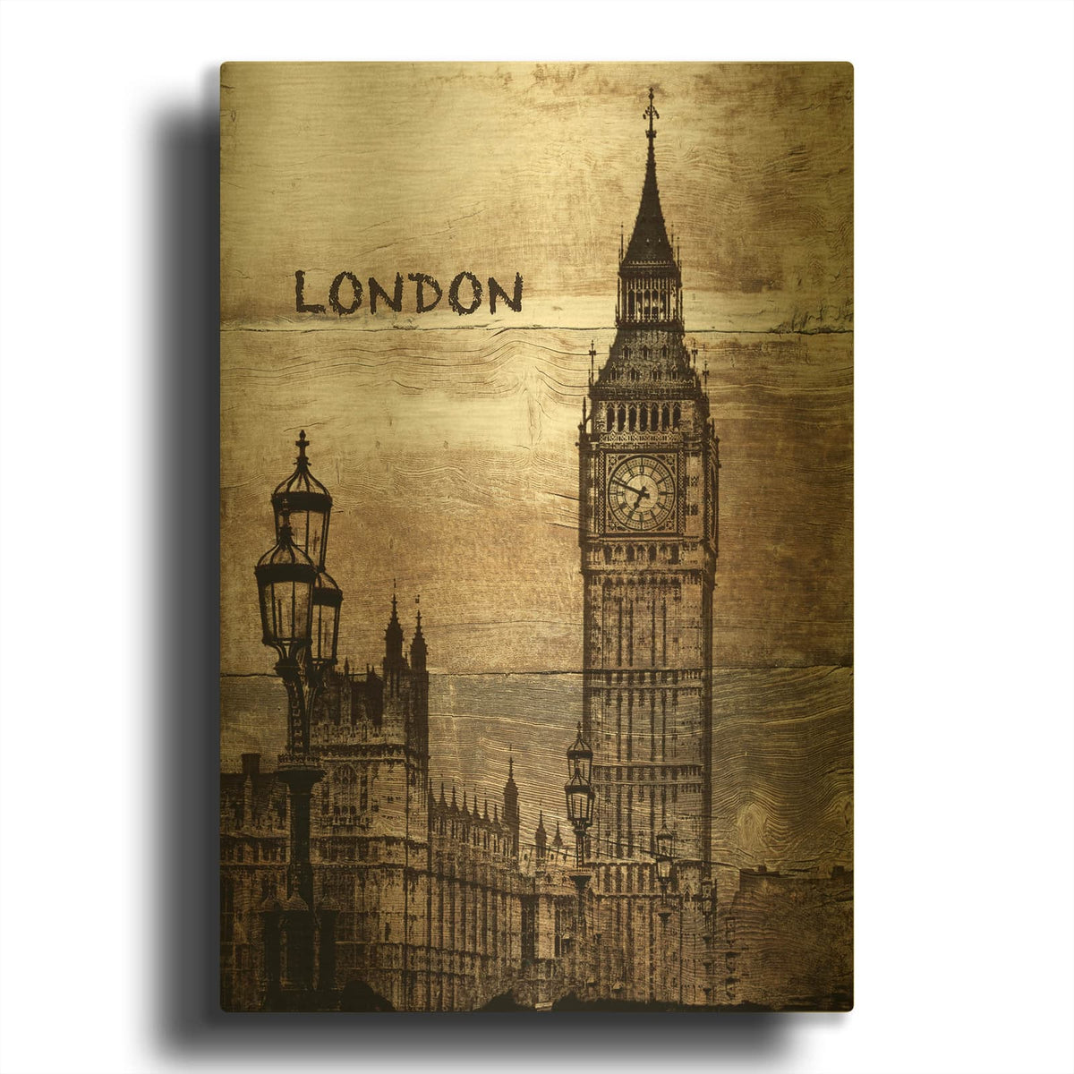 'London 2' By Irena Orlov Gold Metal Wall Art