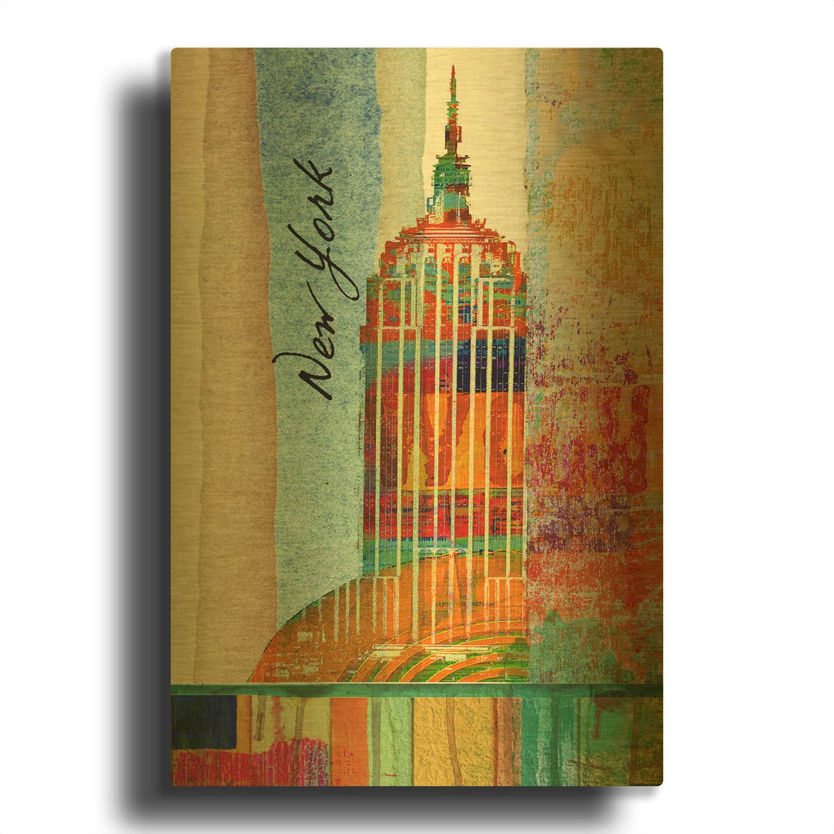 'Colorful New York' By Irena Orlov Gold Metal Wall Art