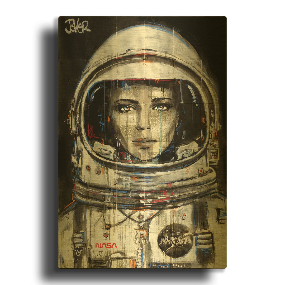 'Cosmos' By Loui Jover Gold Metal Wall Art