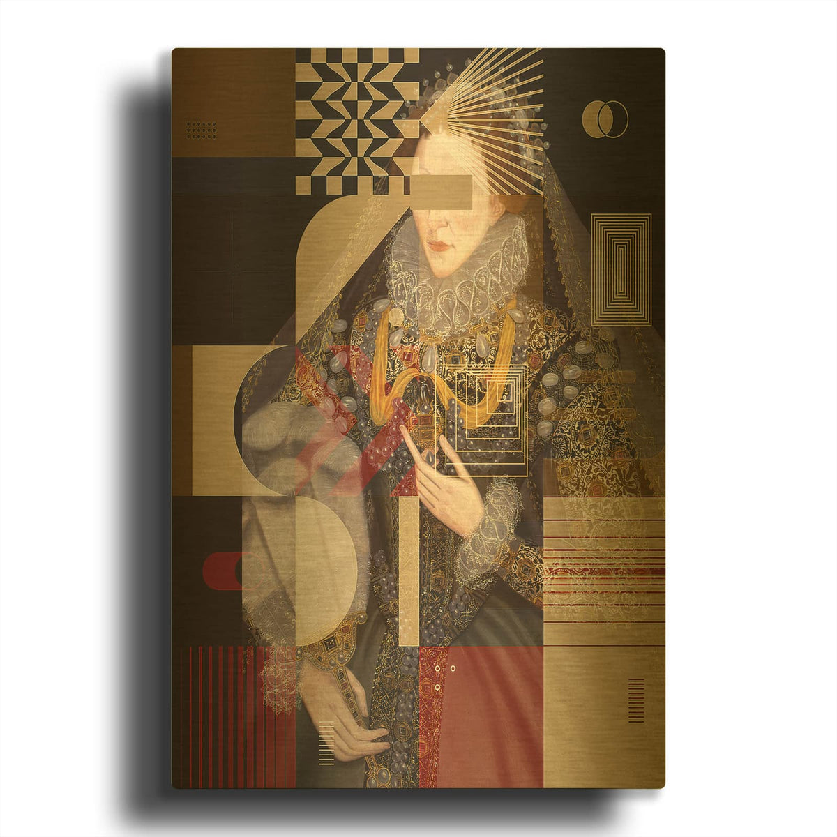 'Elizabeth I 1570s' By Irena Orlov Gold Metal Wall Art
