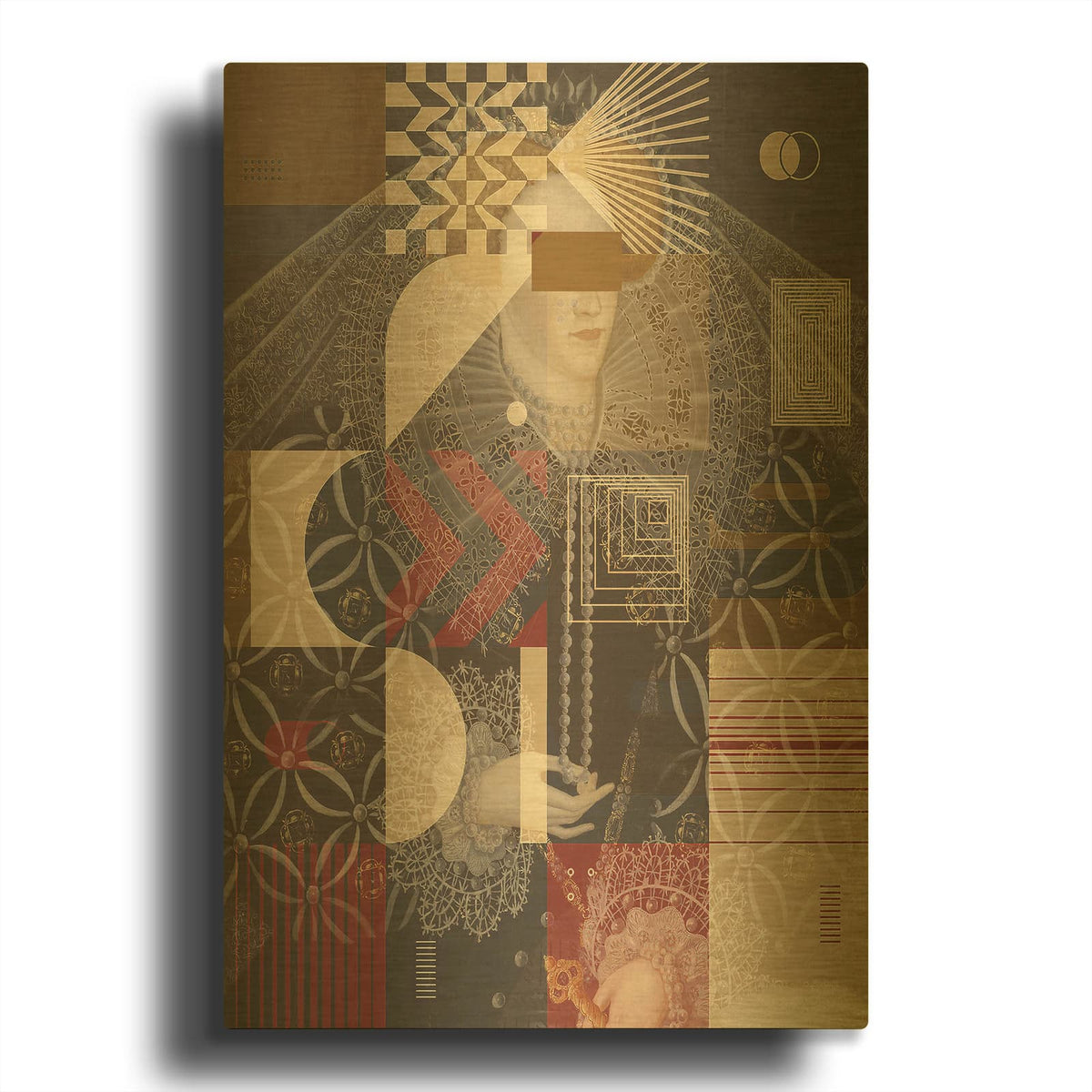 'Elizabeth I of England Ampleforth Abbey 2' By Irena Orlov Gold Metal Wall Art