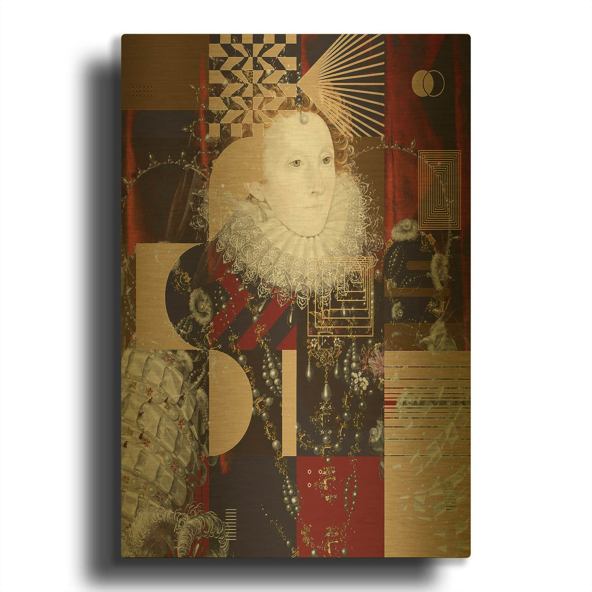 'Nicholas Hilliard Elizabeth I' By Irena Orlov Gold Metal Wall Art