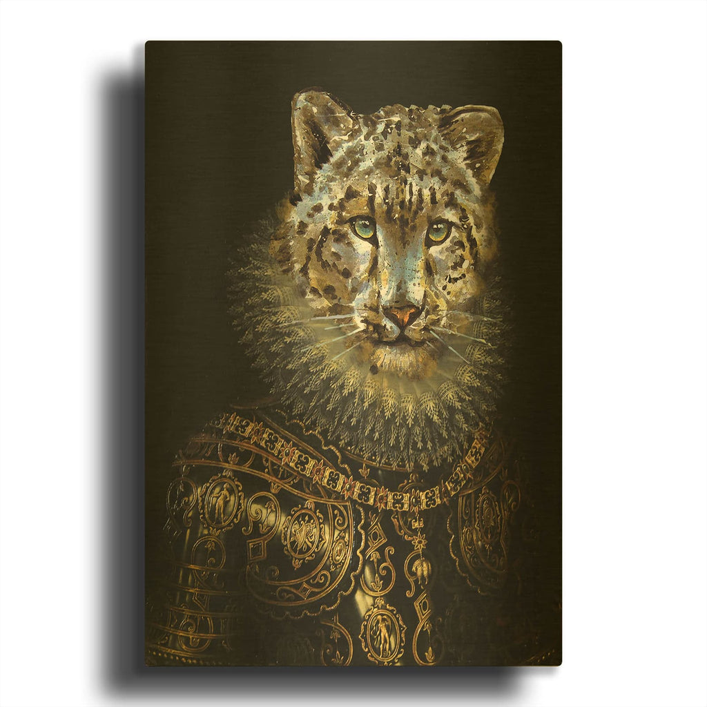 'Portrait of Leopard' By Irena Orlov Gold Metal Wall Art