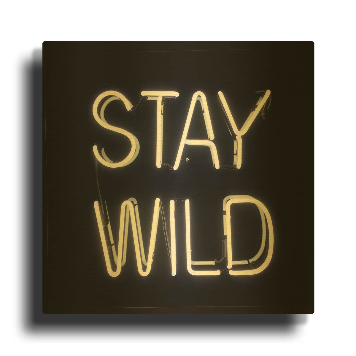 'Stay Wild In Neon White' By Luxe Gold Metal Wall Art