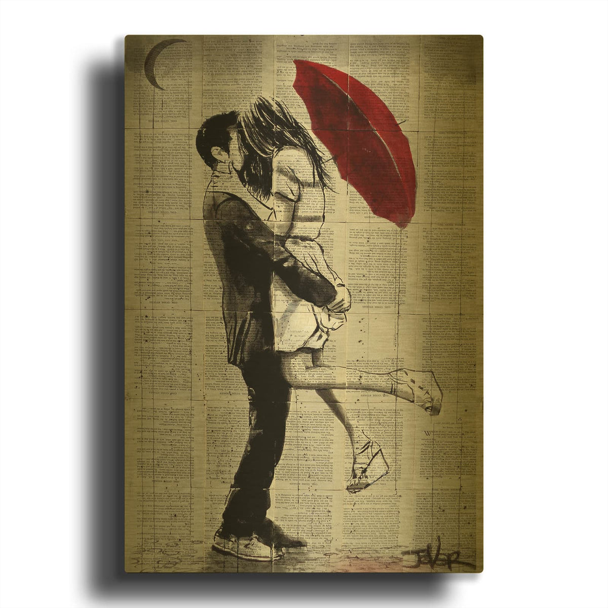 'Forever Romantics' By Loui Jover Gold Metal Wall Art