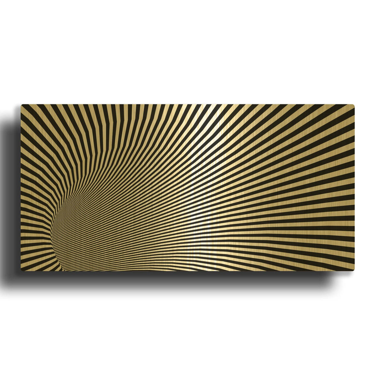'Psychedelic Twisted Circle' By Luxe Gold Metal Wall Art