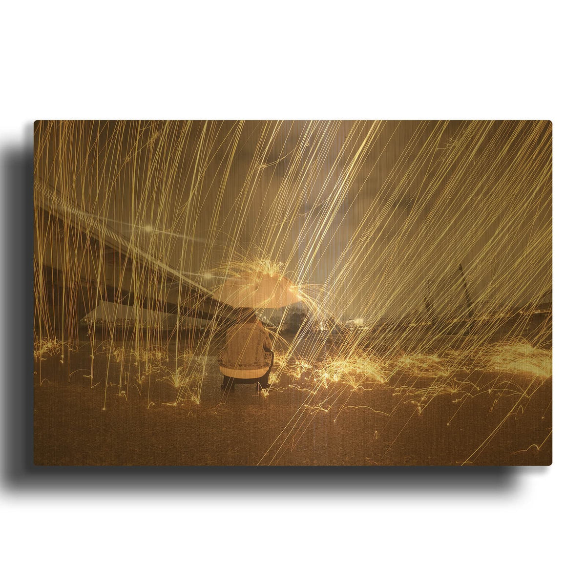 'Metallic Rain' By Luxe Gold Metal Wall Art