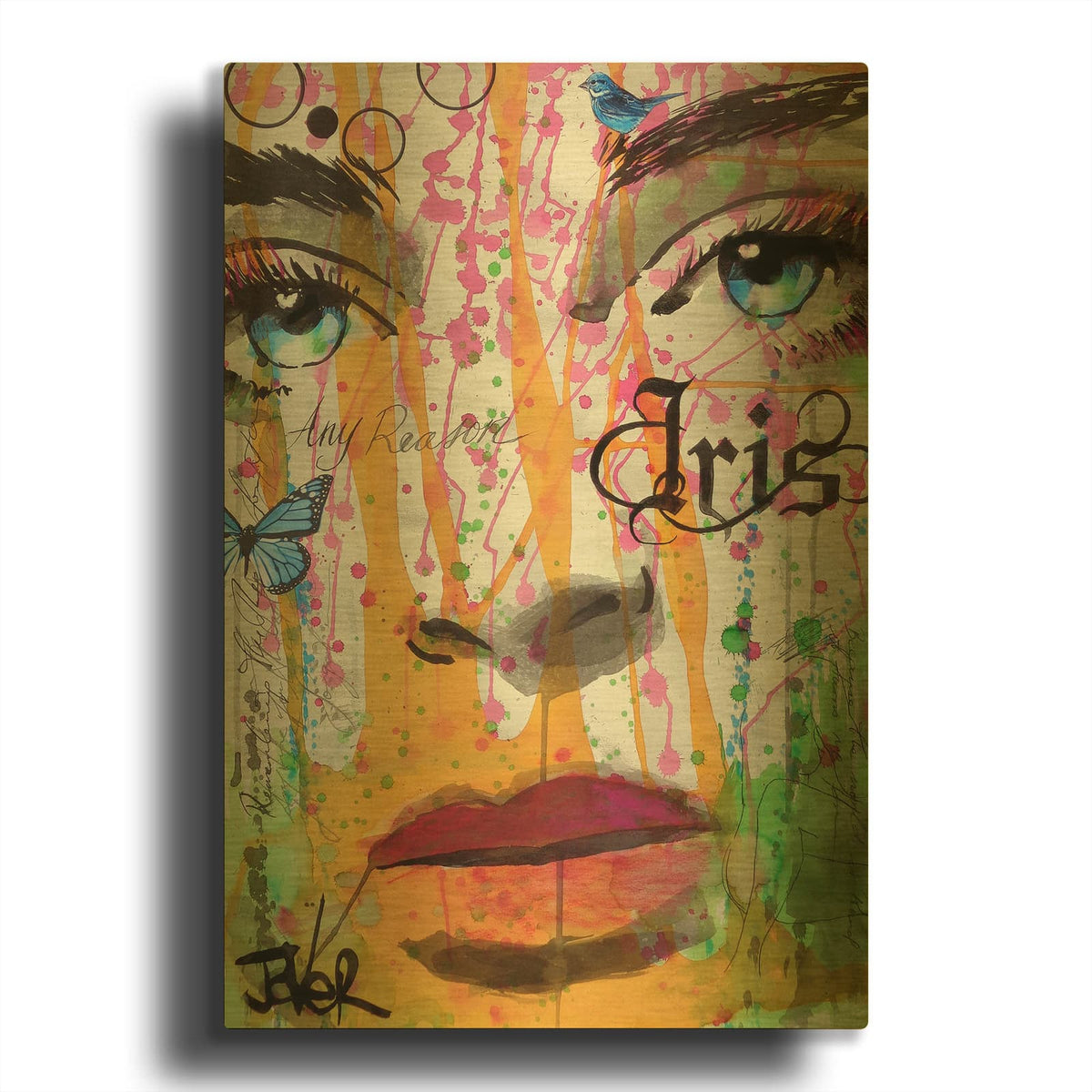 'Iris' By Loui Jover Gold Metal Wall Art