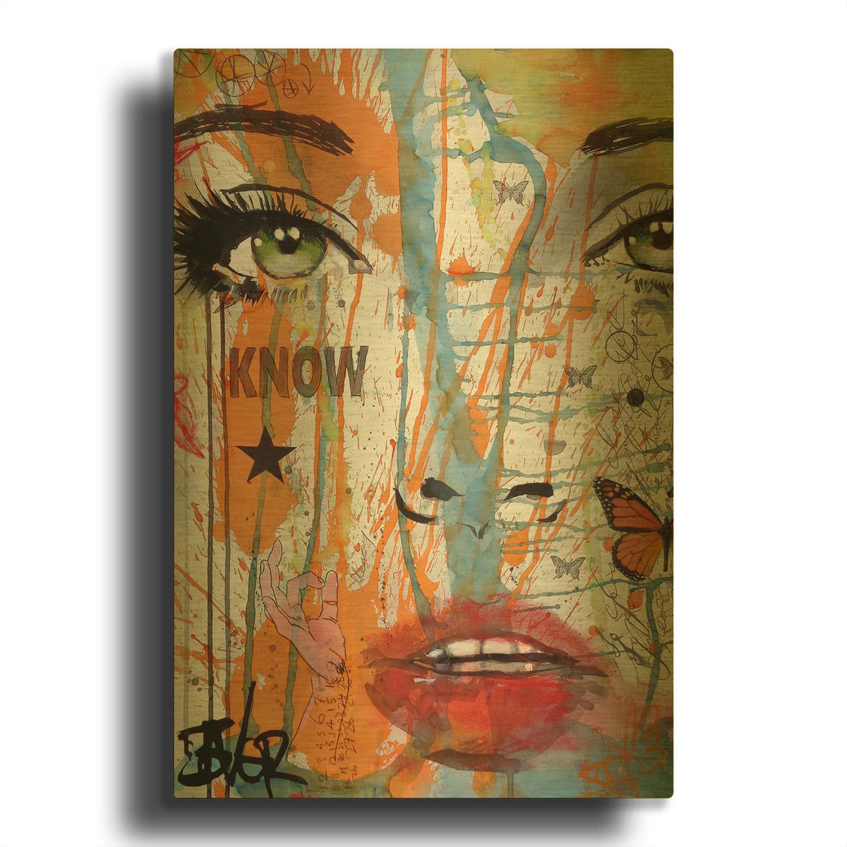 'Know' By Loui Jover Gold Metal Wall Art