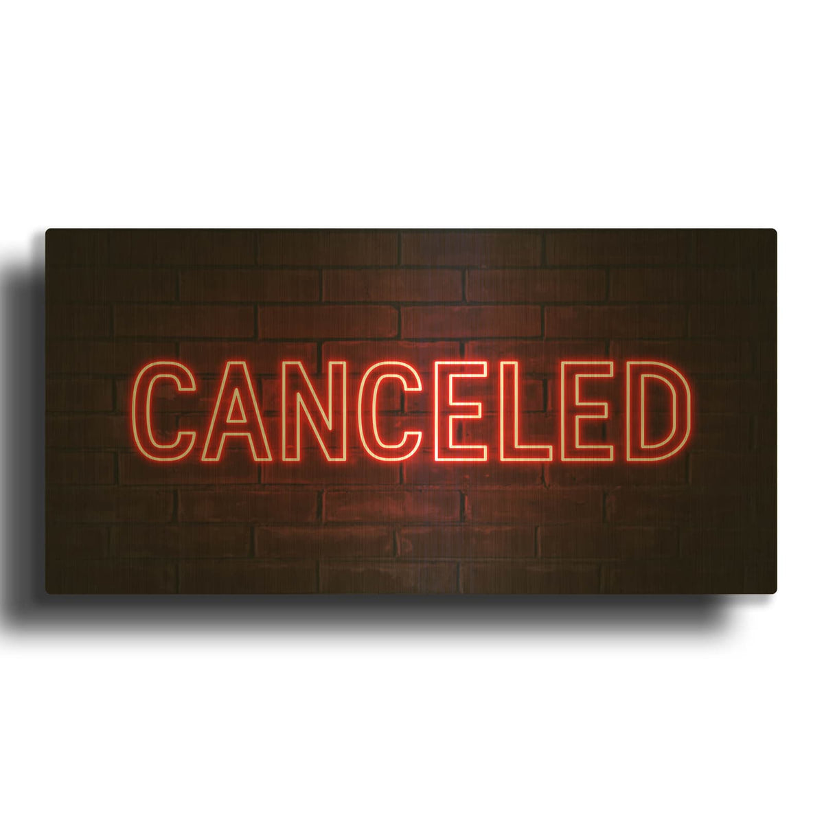 'Canceled In Neon Red' By Luxe Gold Metal Wall Art