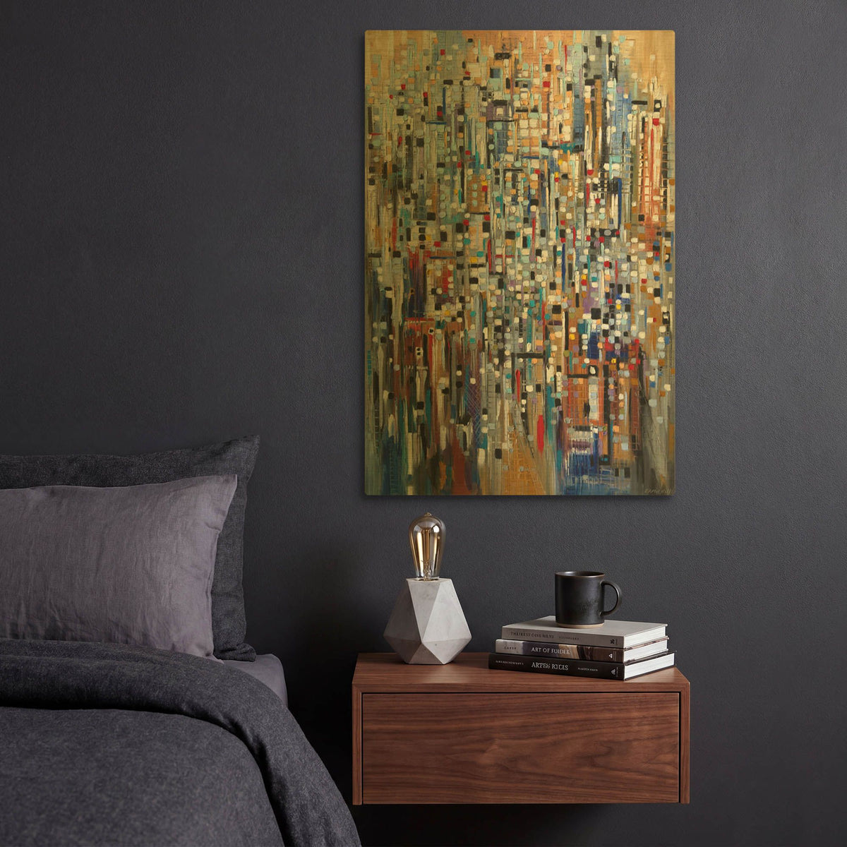 'Abstract Life' By Ekaterina Ermilkina Gold Metal Wall Art
