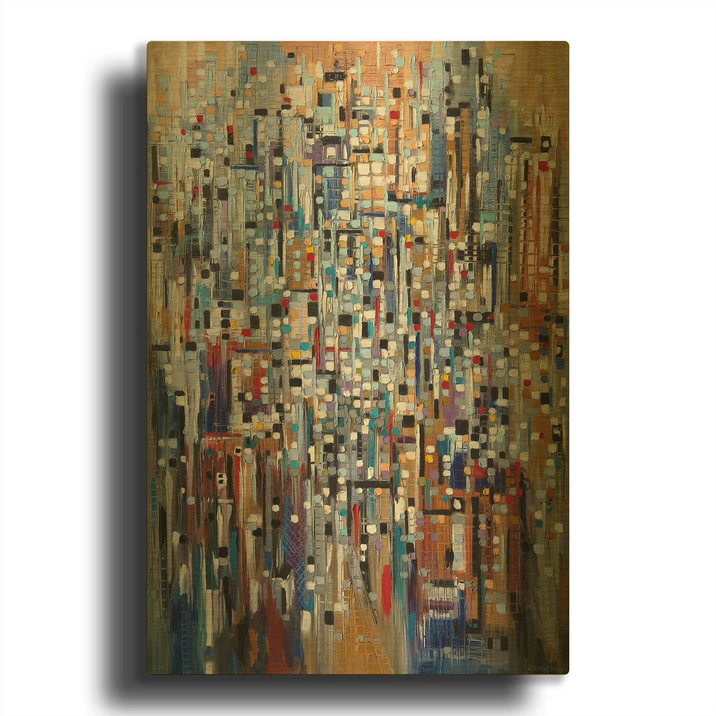 'Abstract Life' By Ekaterina Ermilkina Gold Metal Wall Art