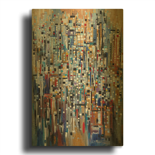 'Abstract Life' By Ekaterina Ermilkina Gold Metal Wall Art