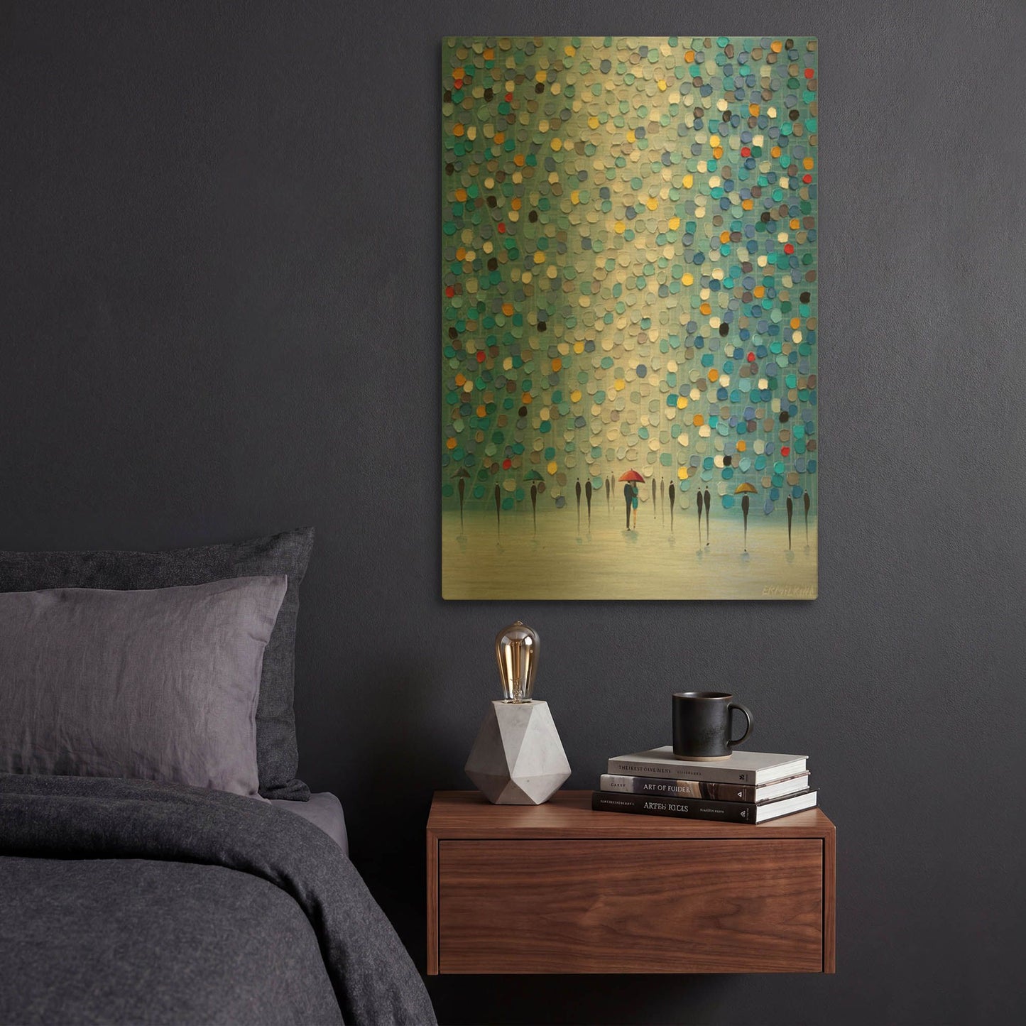 'Blue Heaven' By Ekaterina Ermilkina Gold Metal Wall Art