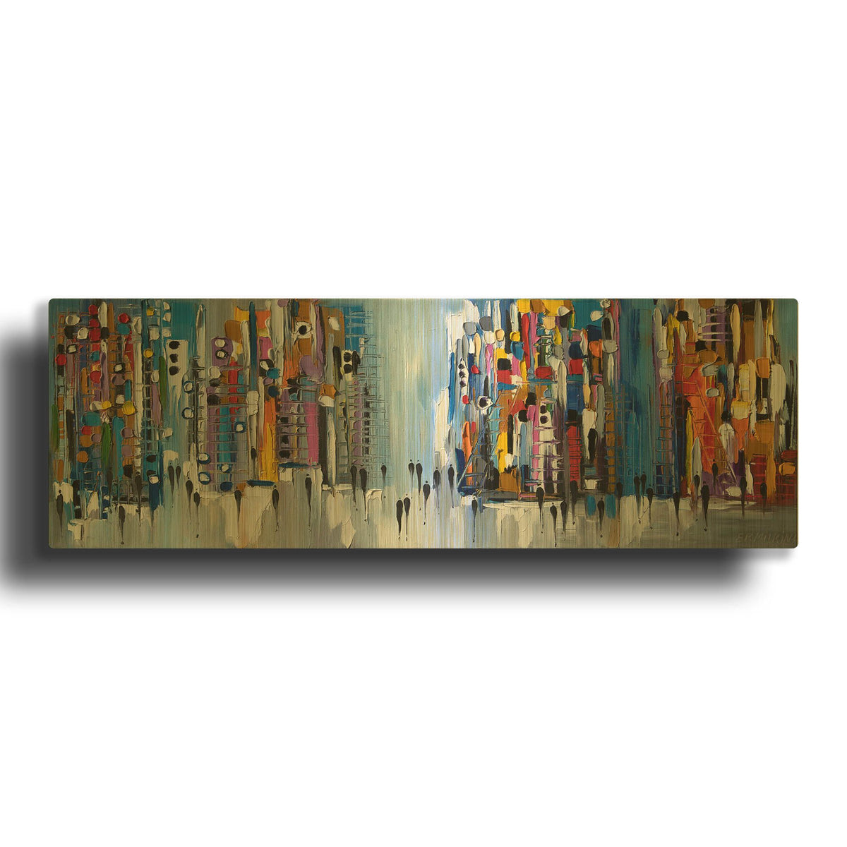 'Charming City' By Ekaterina Ermilkina Gold Metal Wall Art