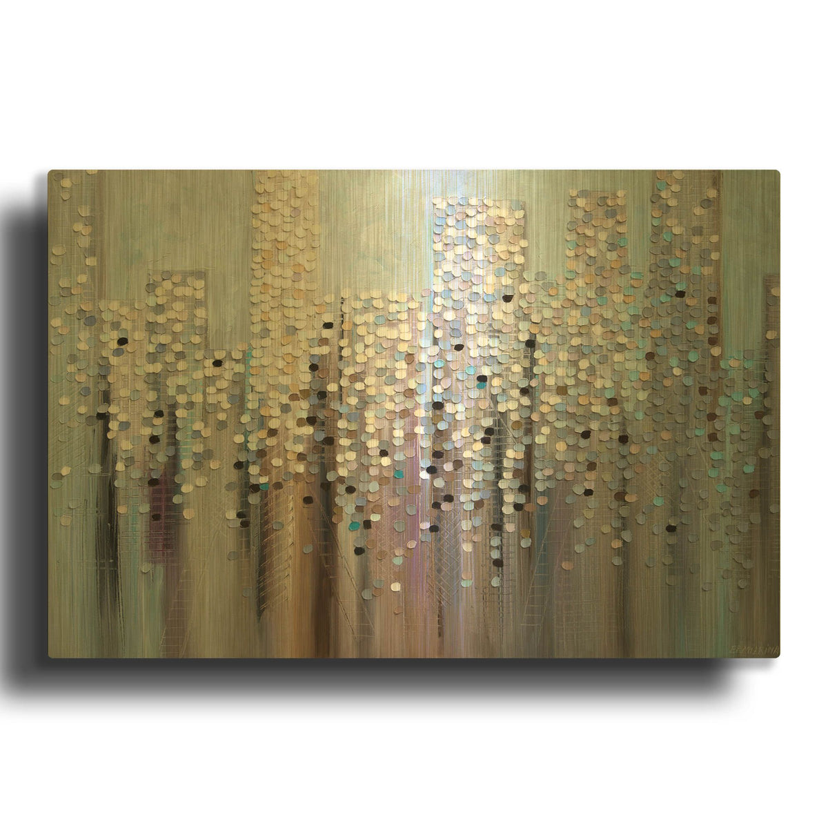 'Dreamy Skyline' By Ekaterina Ermilkina Gold Metal Wall Art