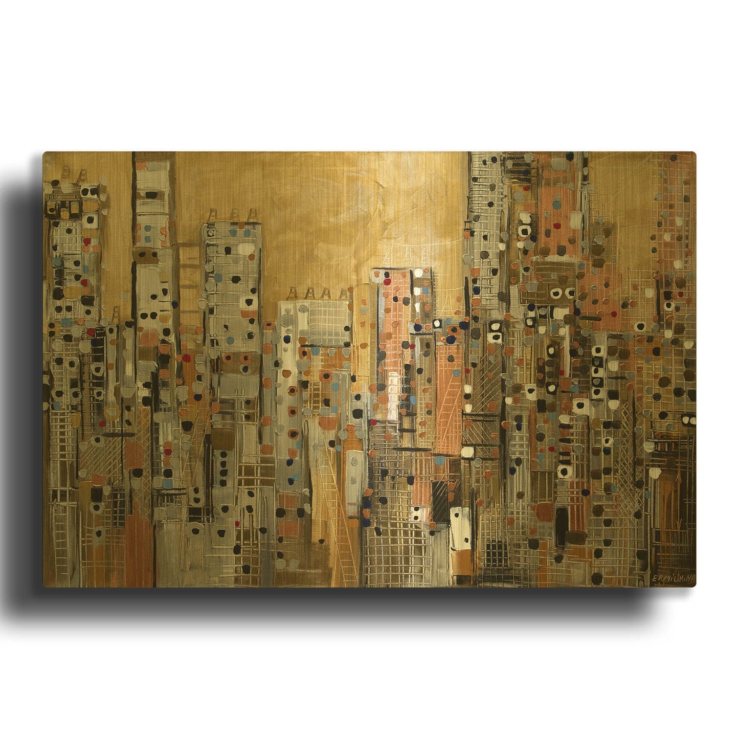 'Golden Sky' By Ekaterina Ermilkina Gold Metal Wall Art