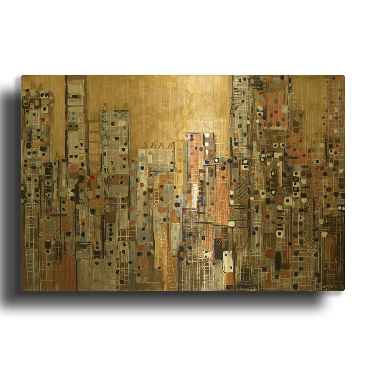 'Golden Sky' By Ekaterina Ermilkina Gold Metal Wall Art
