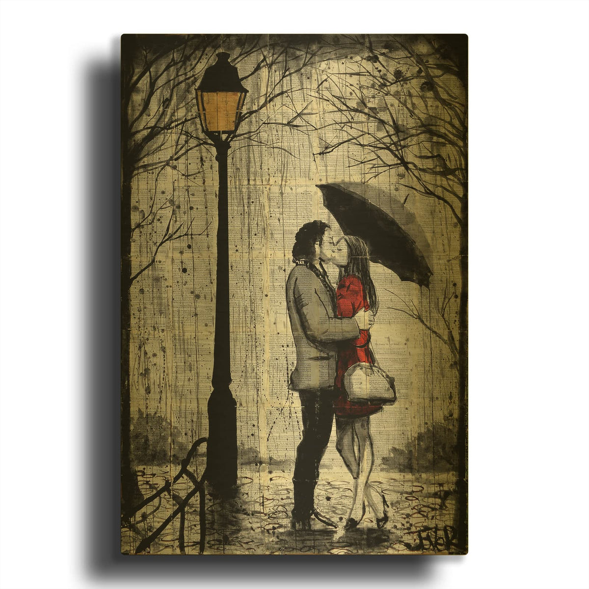 'Lamp' By Loui Jover Gold Metal Wall Art