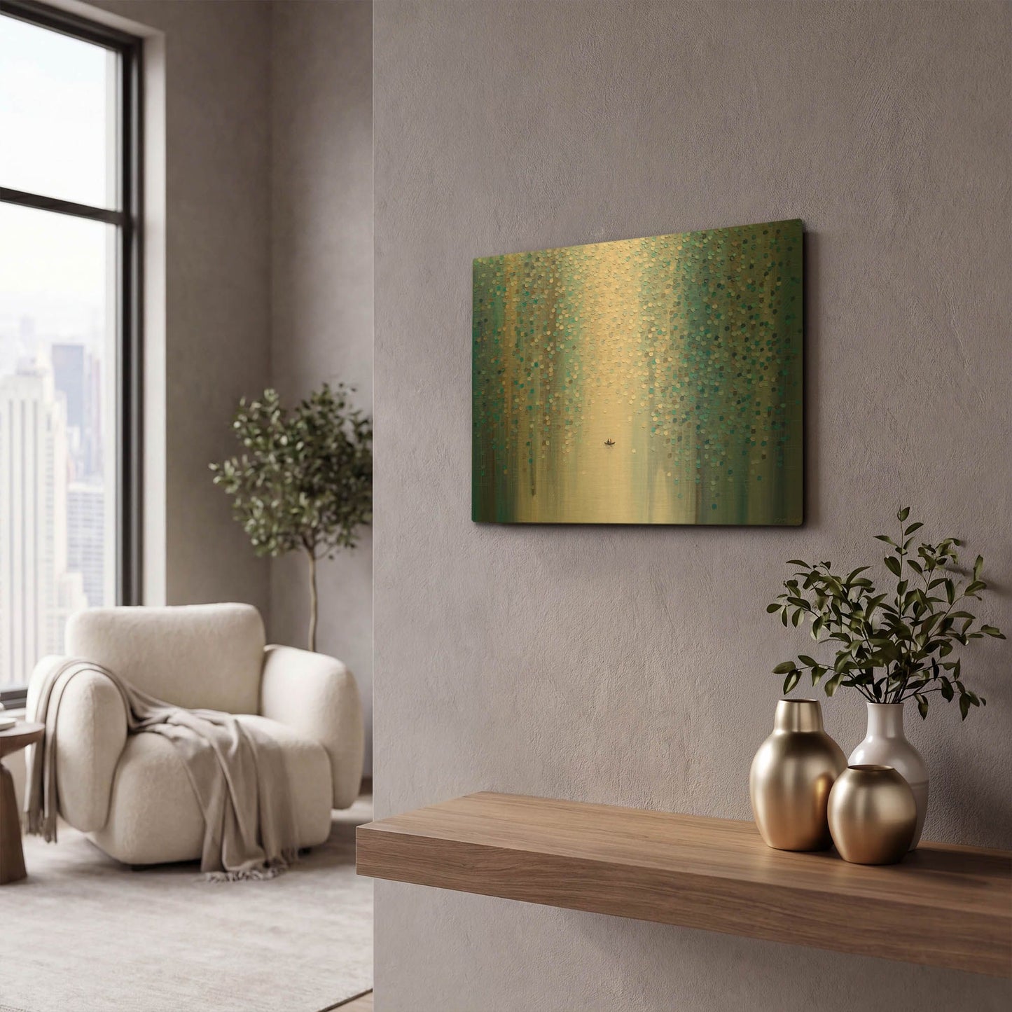'Lovers' By Ekaterina Ermilkina Gold Metal Wall Art