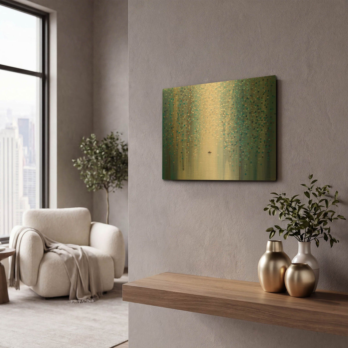 'Lovers' By Ekaterina Ermilkina Gold Metal Wall Art