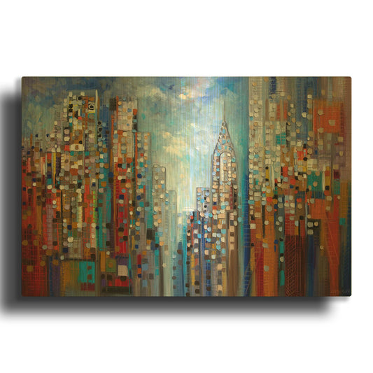 'Manhattan' By Ekaterina Ermilkina Gold Metal Wall Art