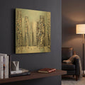 'Modern Life' By Ekaterina Ermilkina Gold Metal Wall Art
