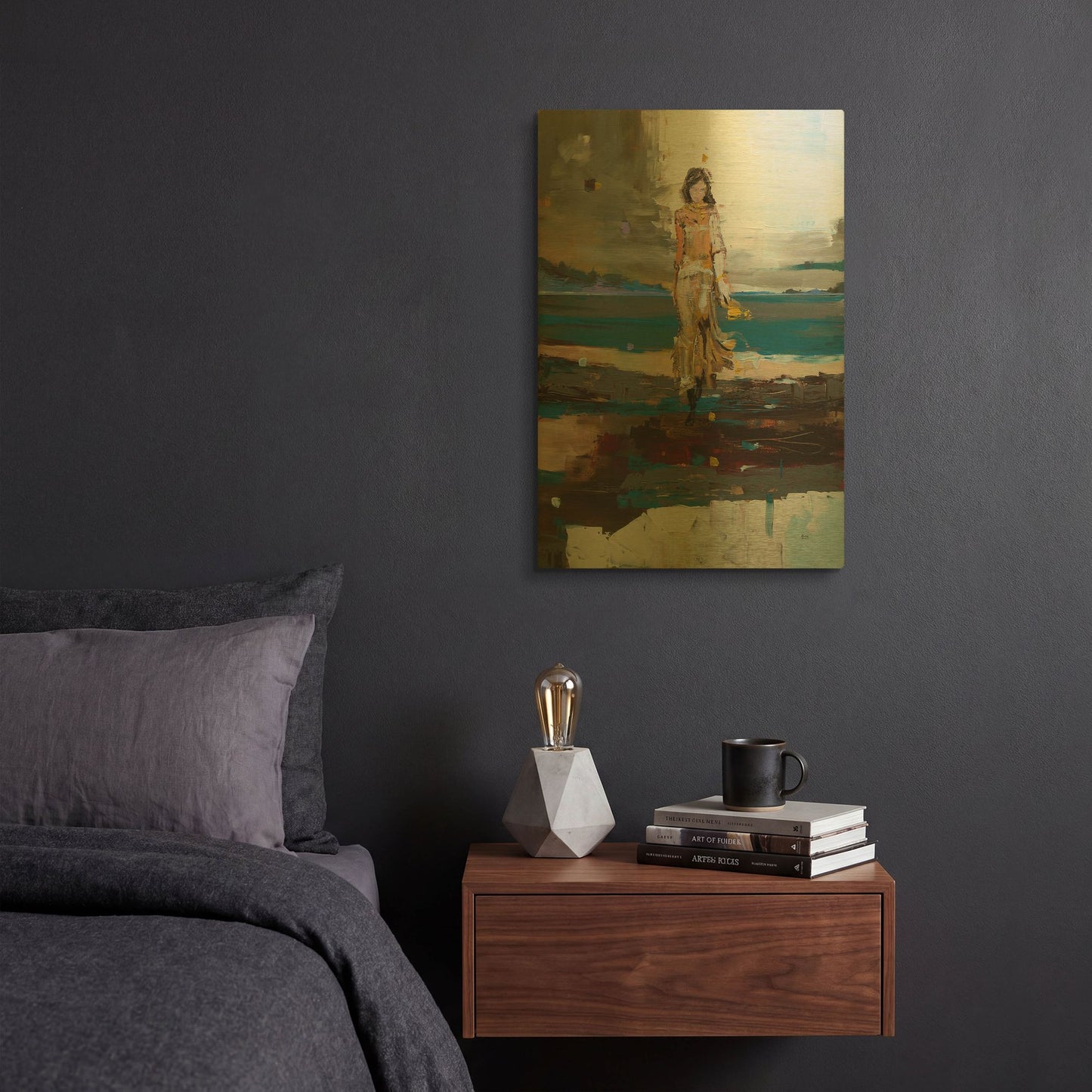 'The Storm' By Oscar Alvarez Pardo Gold Metal Wall Art