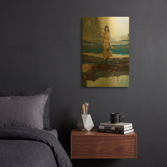 'The Storm' By Oscar Alvarez Pardo Gold Metal Wall Art