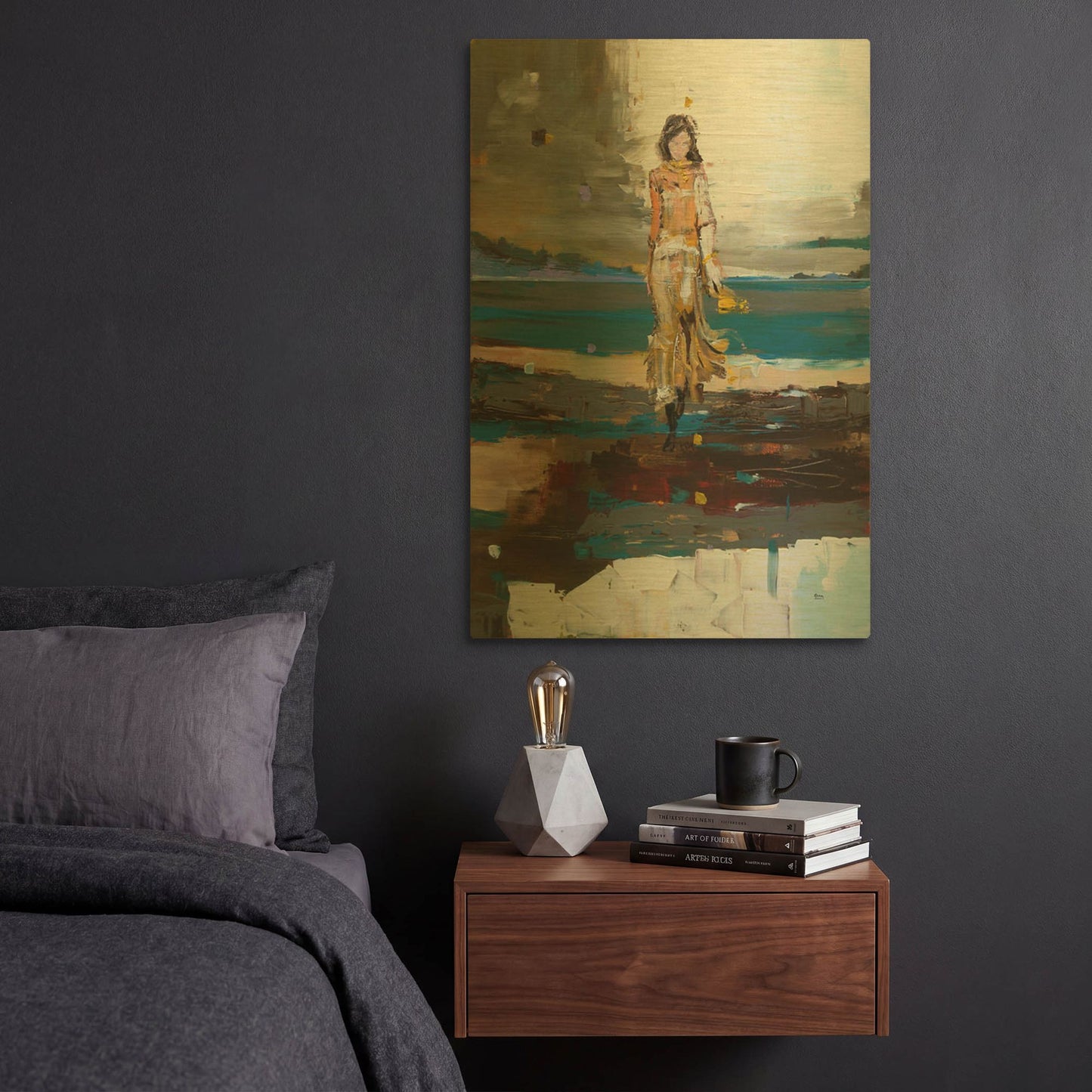 'The Storm' By Oscar Alvarez Pardo Gold Metal Wall Art