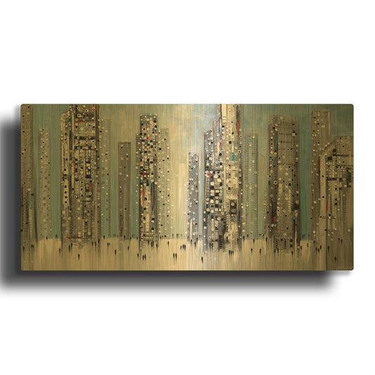 'Streets of Manhattan' By Ekaterina Ermilkina Gold Metal Wall Art