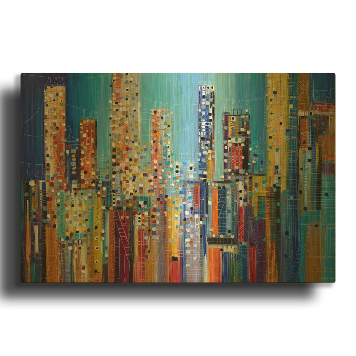 'Urban Core' By Ekaterina Ermilkina Gold Metal Wall Art