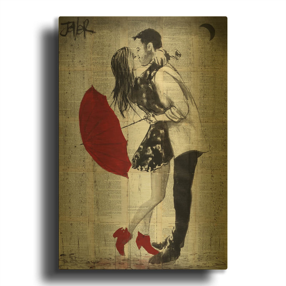 'Never Mnd The Rain' By Loui Jover Gold Metal Wall Art
