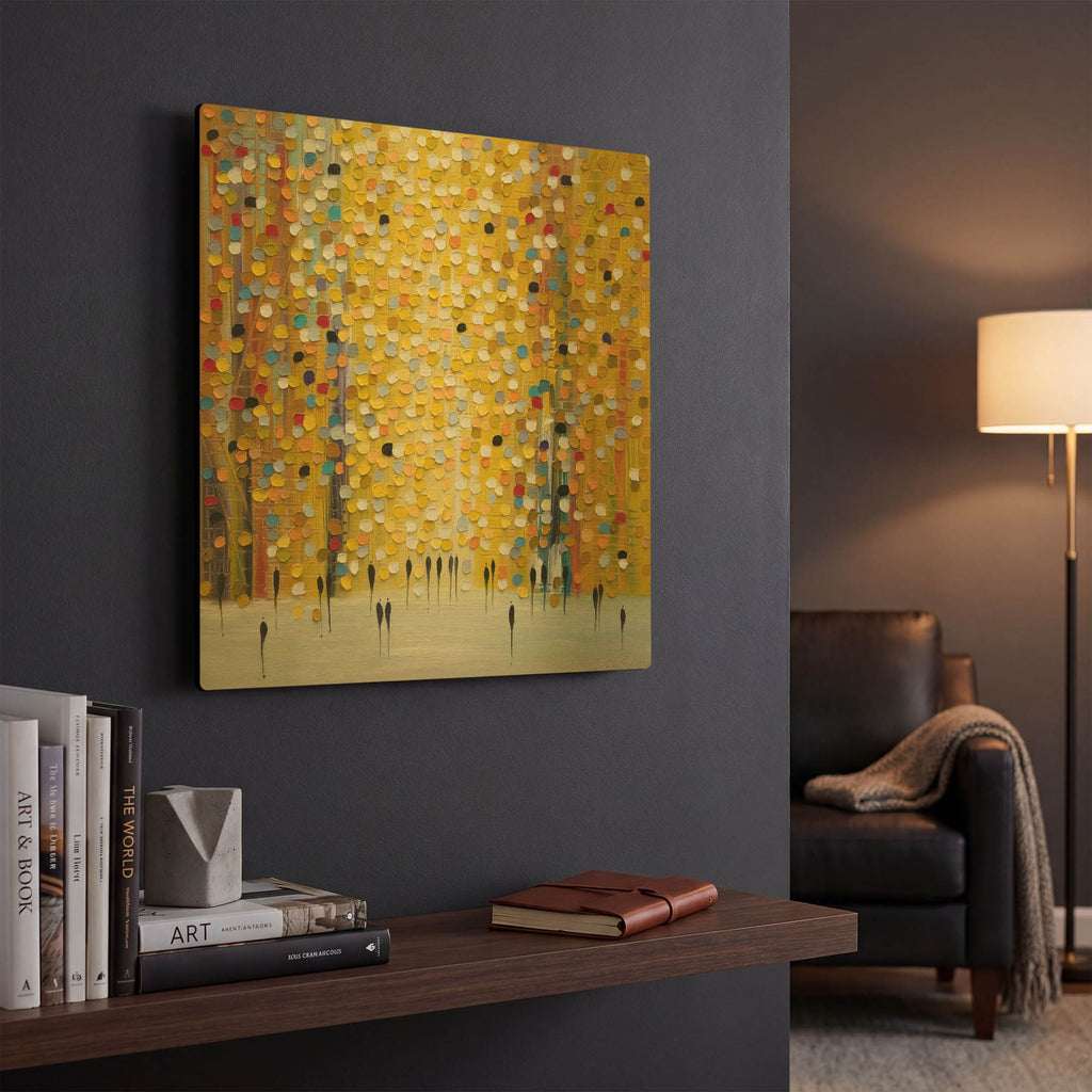 'Yellow Sunset' By Ekaterina Ermilkina Gold Metal Wall Art