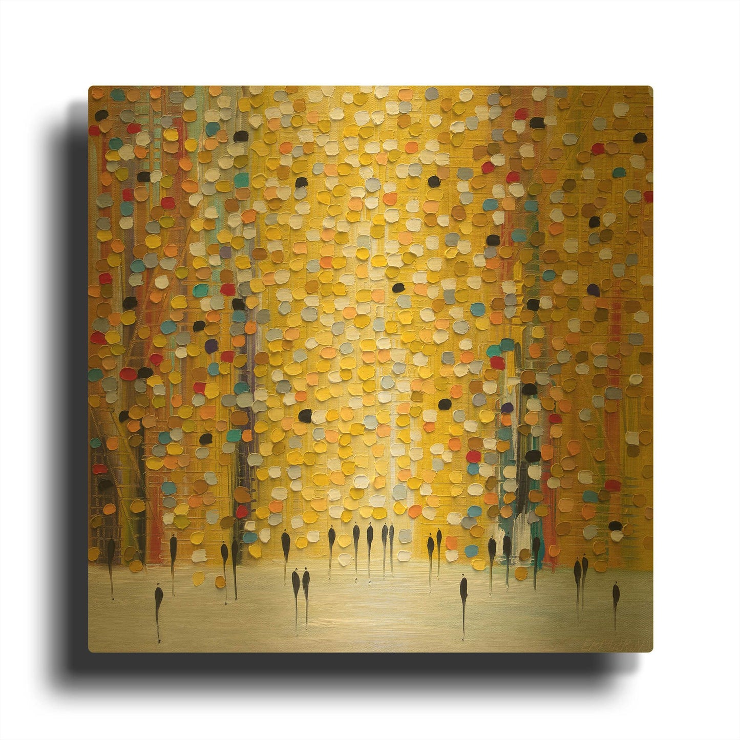 'Yellow Sunset' By Ekaterina Ermilkina Gold Metal Wall Art
