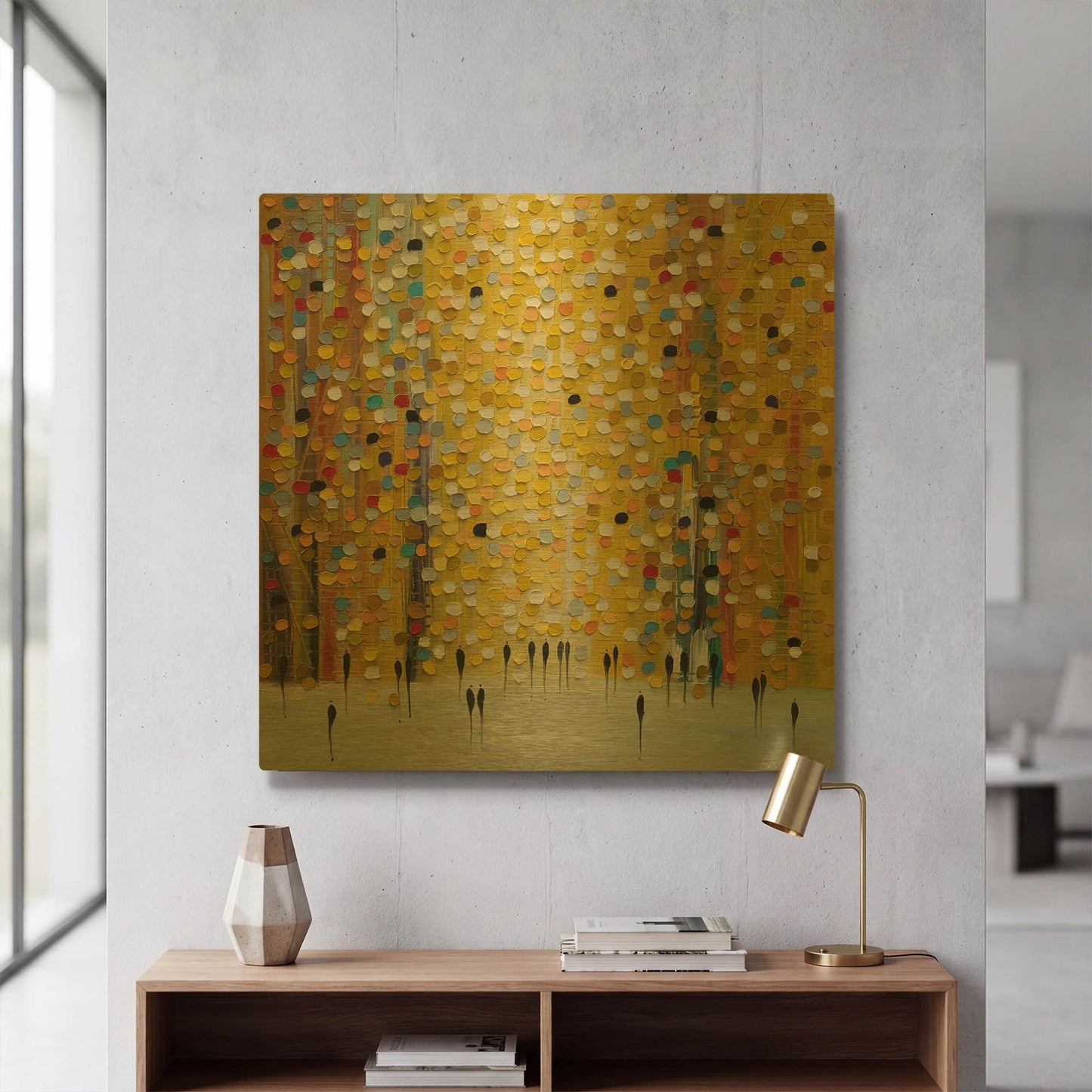 'Yellow Sunset' By Ekaterina Ermilkina Gold Metal Wall Art