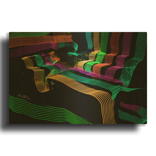 'Led Lights 4' By Ben Heine Gold Metal Wall Art