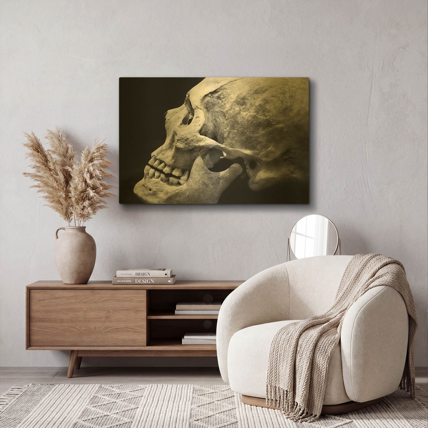 'The Beauty of Bones 2' By Ben Heine Gold Metal Wall Art