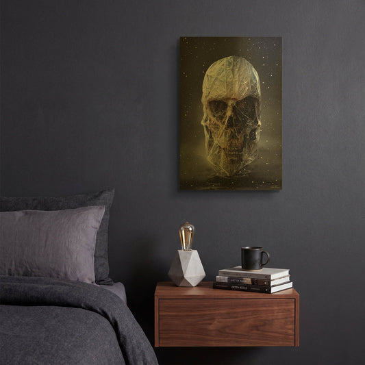 'Cosmo Skull' By Ben Heine Gold Metal Wall Art