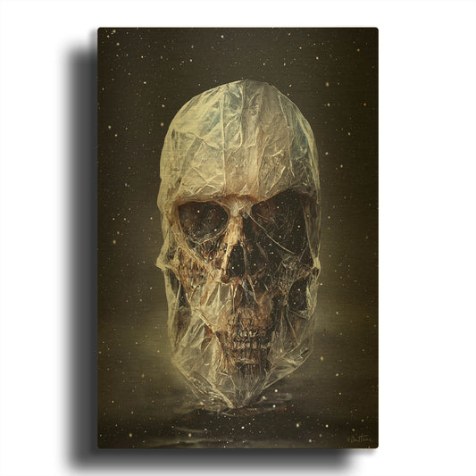 'Cosmo Skull' By Ben Heine Gold Metal Wall Art