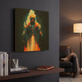 'The Astro Cruiser' By Ben Heine Gold Metal Wall Art
