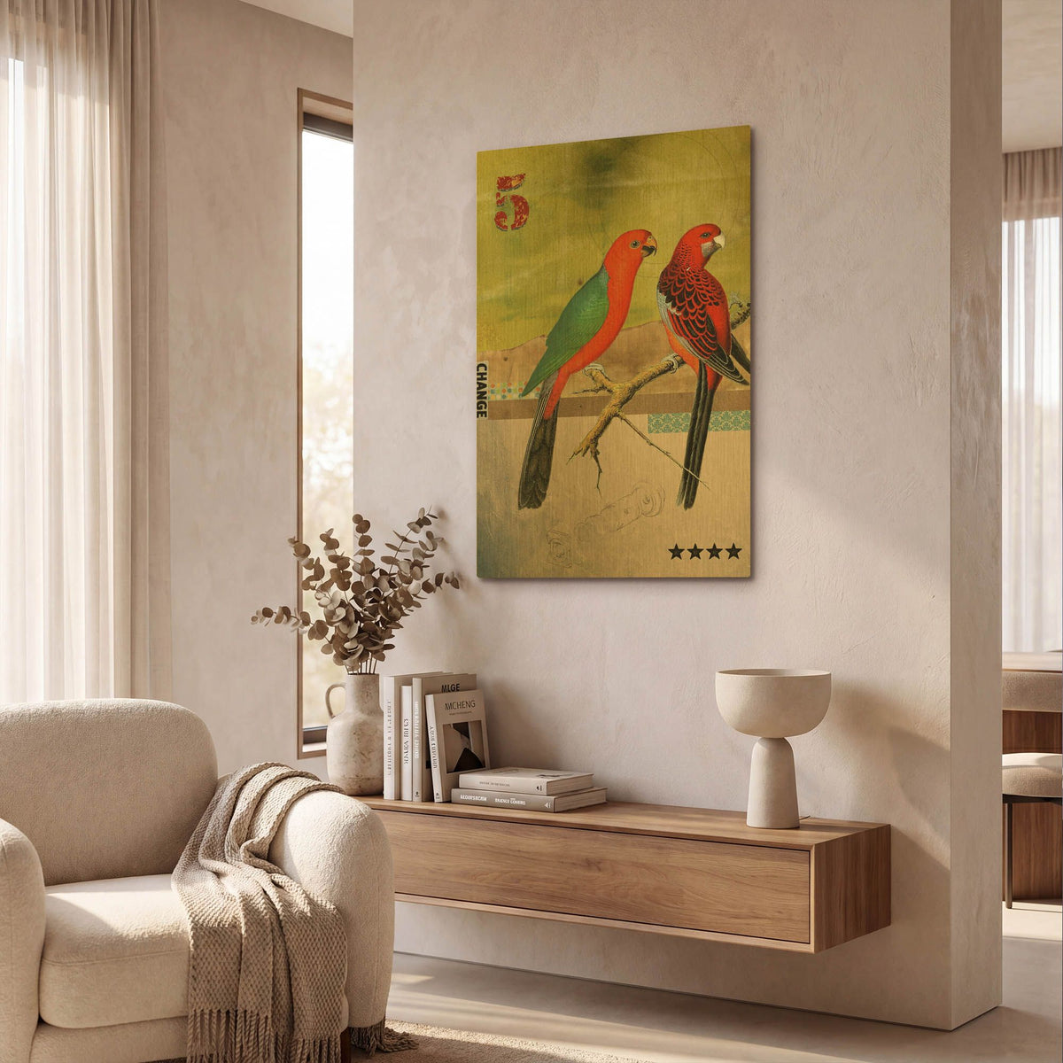 'Birds' By Elo Marc Gold Metal Wall Art