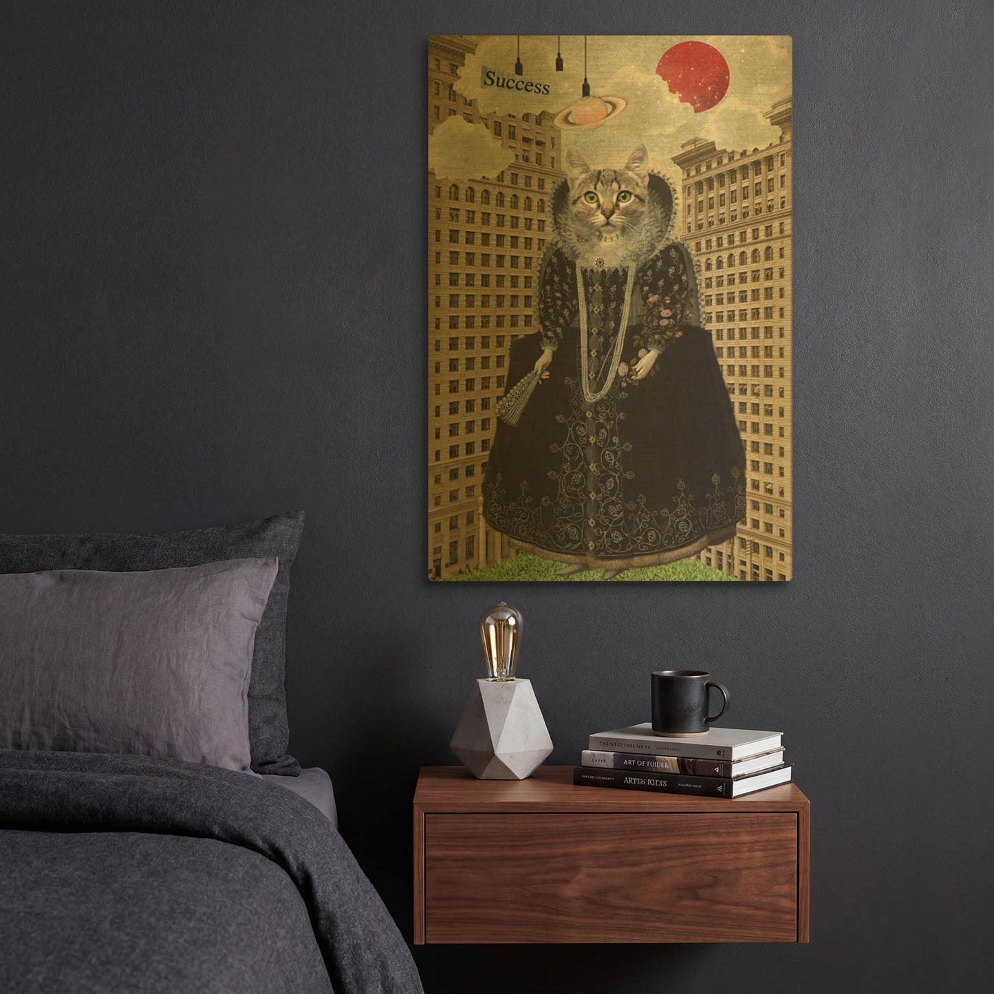 'Lost in The City' By Elo Marc Gold Metal Wall Art