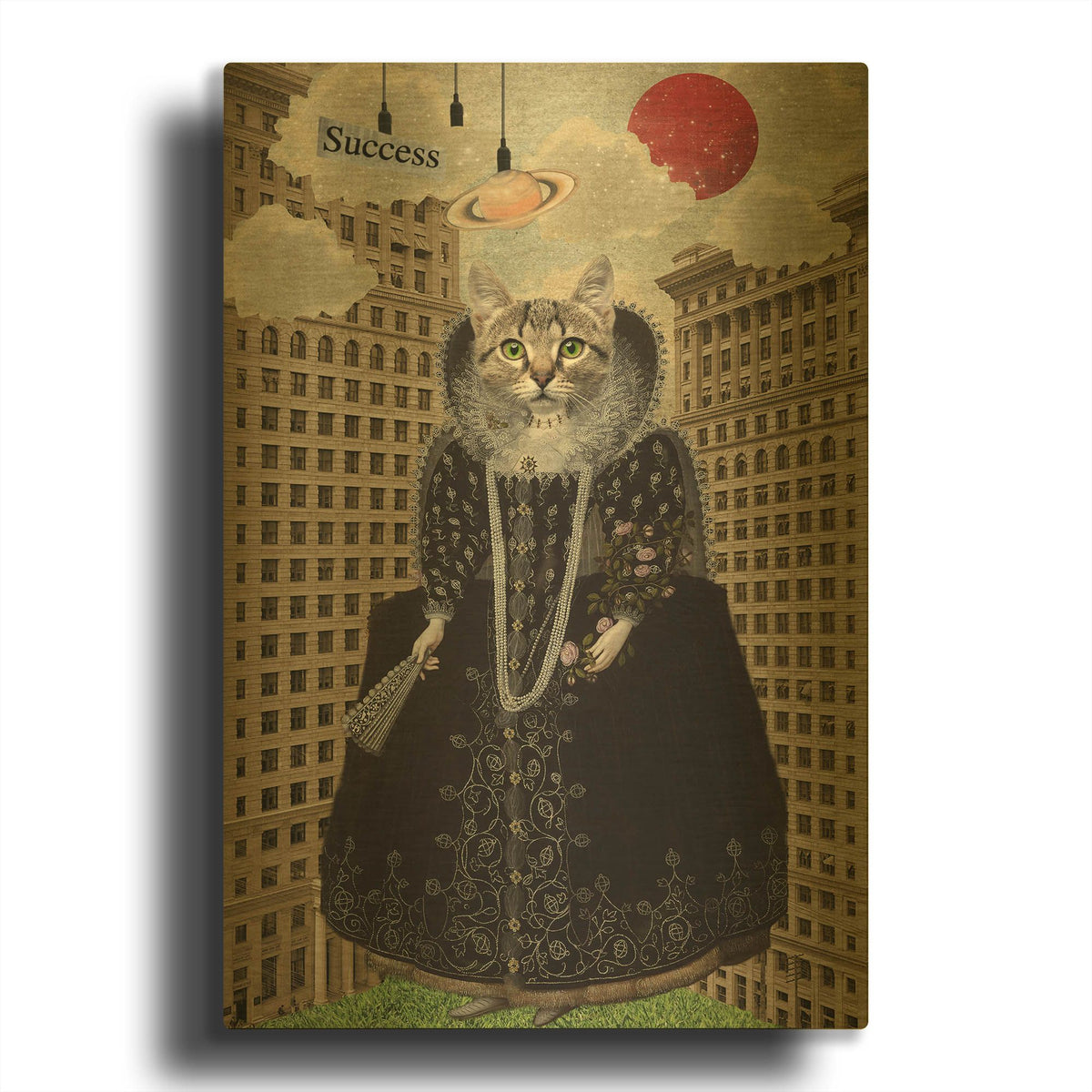 'Lost in The City' By Elo Marc Gold Metal Wall Art