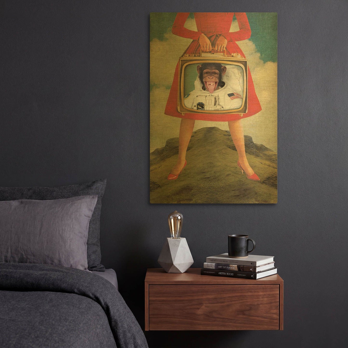 'Monkey See Monkey Do' By Elo Marc Gold Metal Wall Art