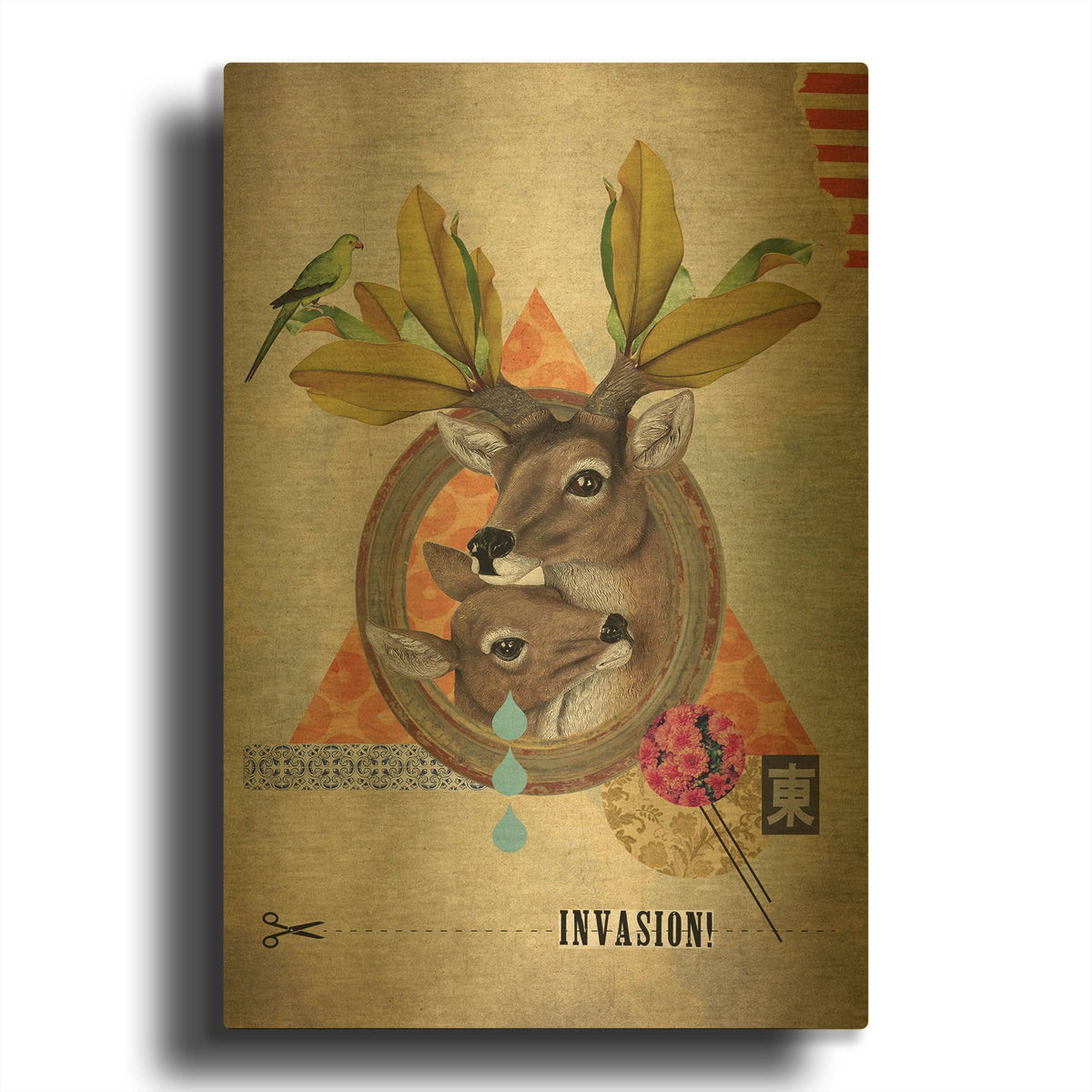 'Oh Deer' By Elo Marc Gold Metal Wall Art