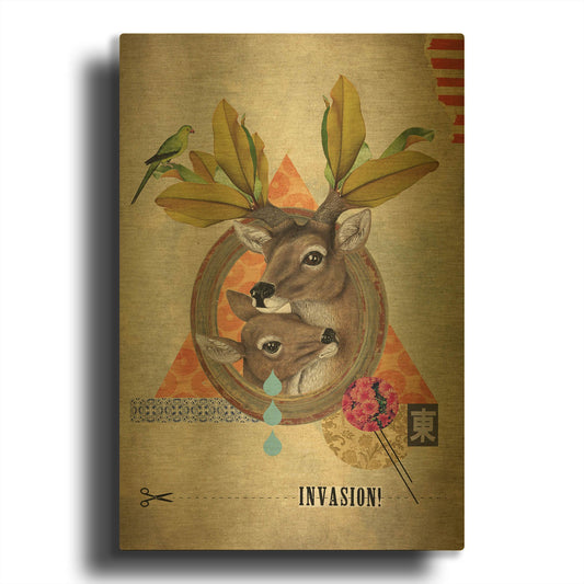 'Oh Deer' By Elo Marc Gold Metal Wall Art