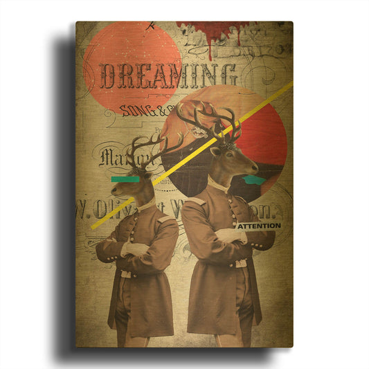 'The Guardians' By Elo Marc Gold Metal Wall Art
